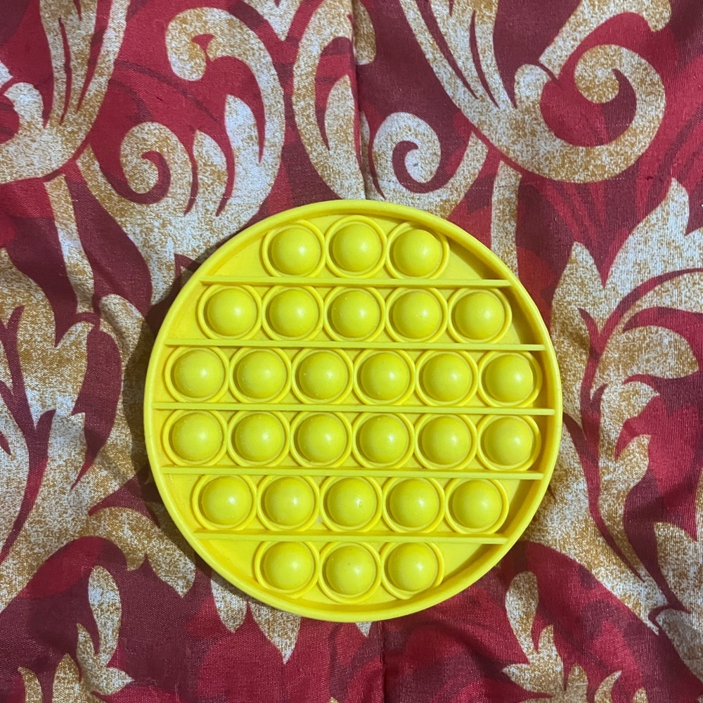 Push Pop Bubble Fidget Sensory Toy (Yellow,Round)